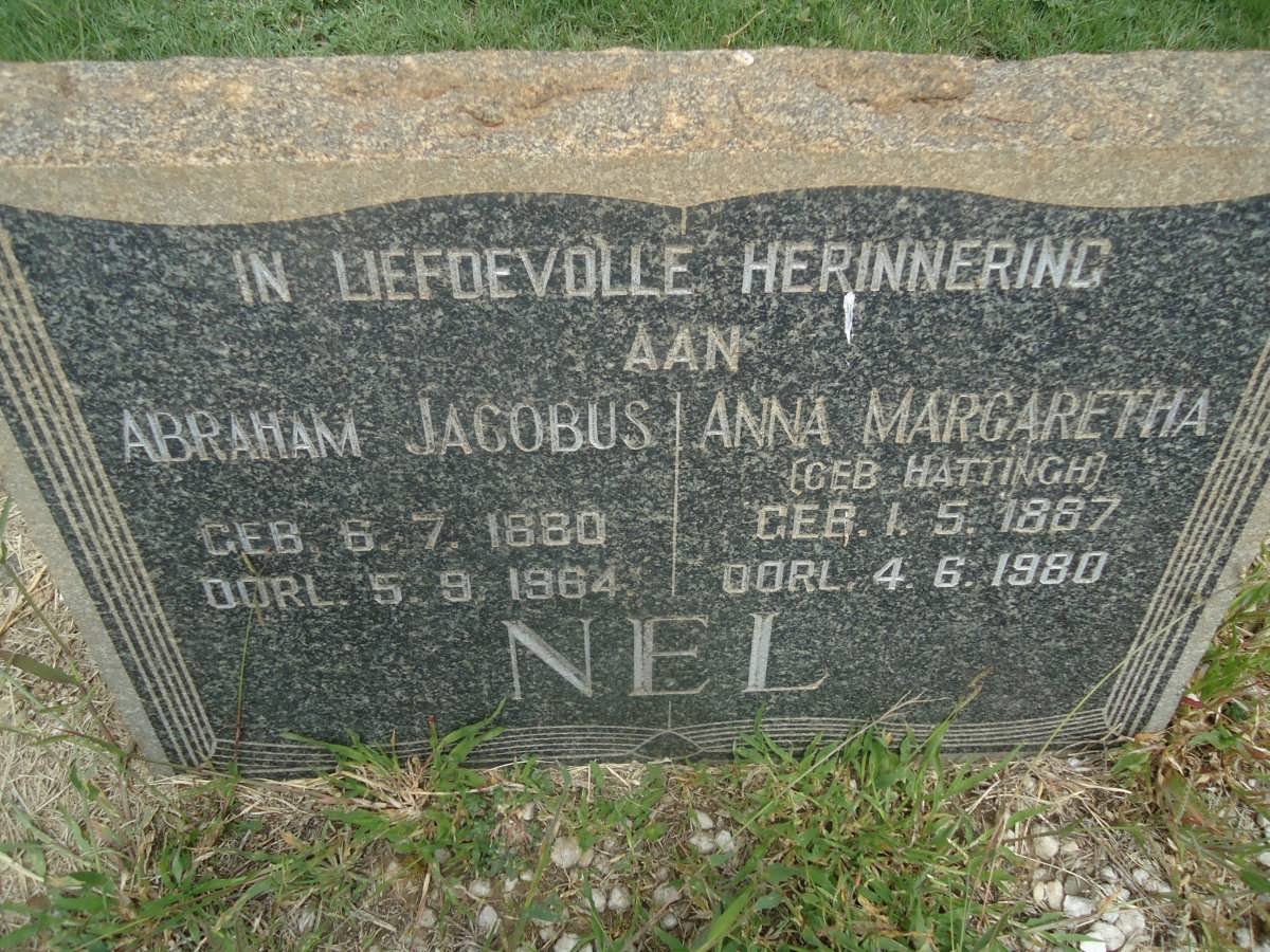 NEL Abraham Jacobus 1880-1964 &amp; Anna Margaretha HATTINGH 1887-1980