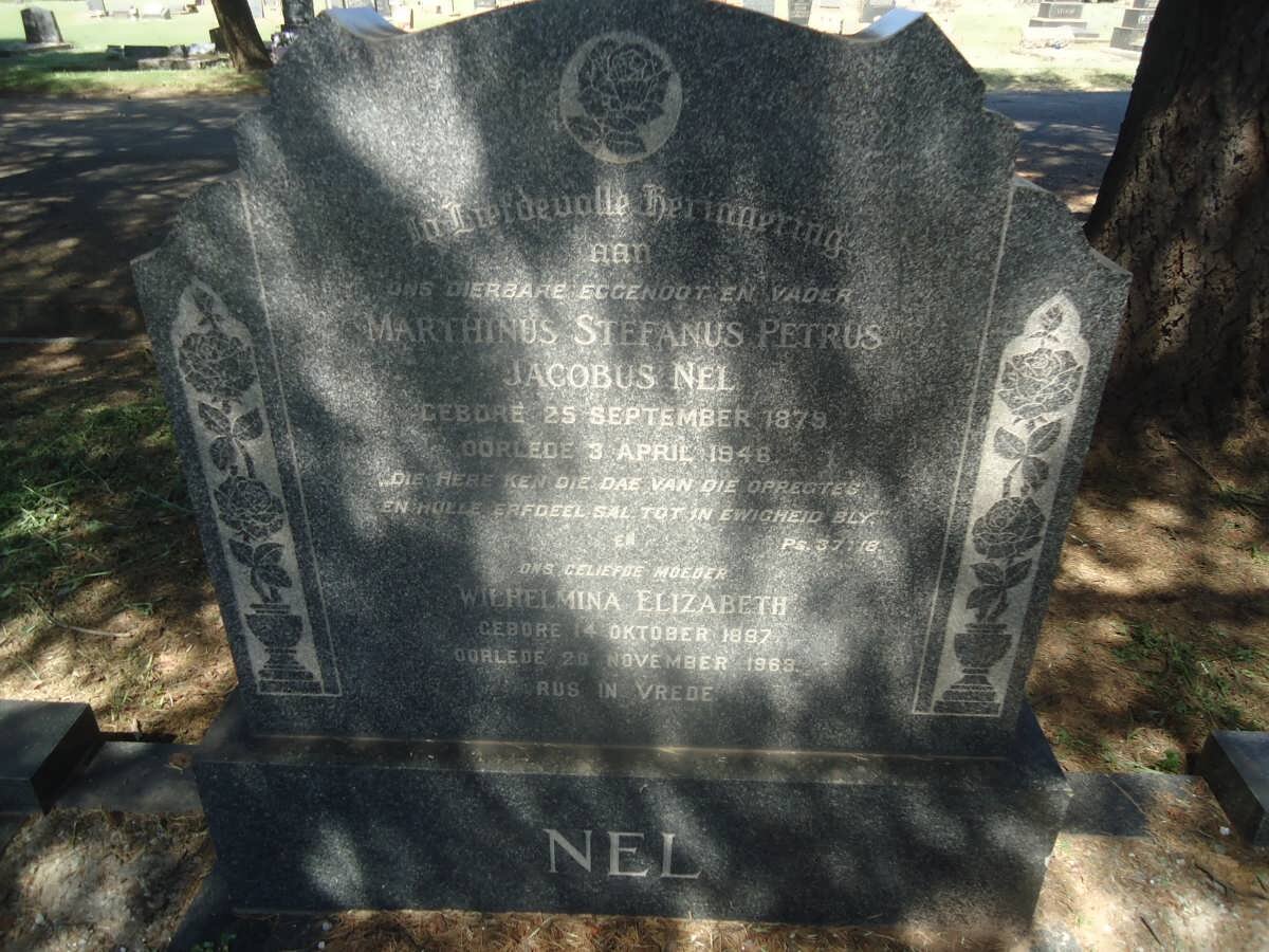 NEL Marthinus Stefanus Petrus Jacobus 1879-1946 &amp; Wilhelmina Elizabeth 1887-1963