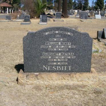 NESBITT William Henry -1947 &amp; Margaret Matilda -1970