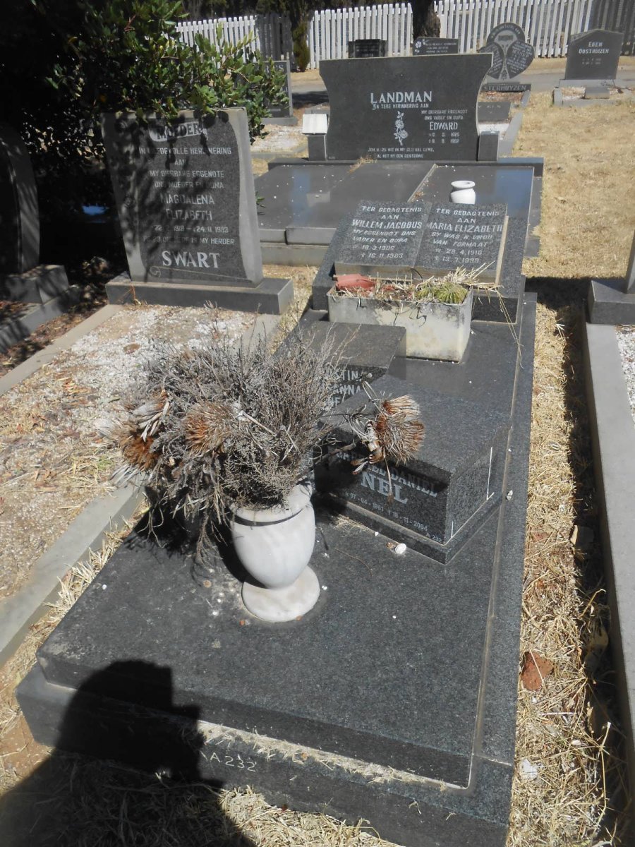 NEL Christina Susanna 1935-1995 :: NEL Gabriel Daniel 1961-2004 :: BOTHA E. 1933-2005