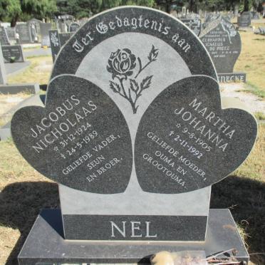 NEL Jacobus Nicholaas 1924-1989 &amp; Martha Johanna 1905-1992