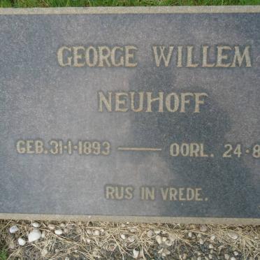 NEUHOFF George Willem 1893-1971