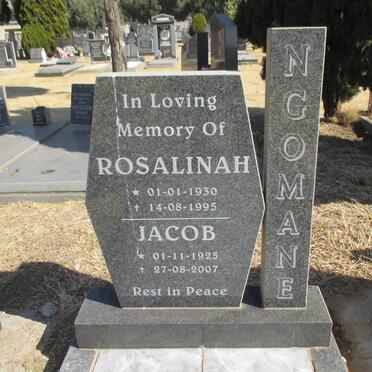 NGOMANE Jacob 1925-2007 &amp; Rosalinah 1930-1995