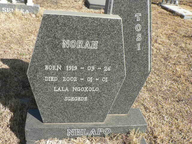 NHLAPO Norah 1919-2002