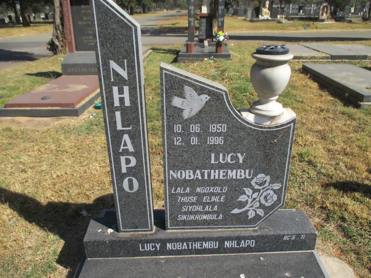 NHLAPO Lucy Nobathembu 1950-1996