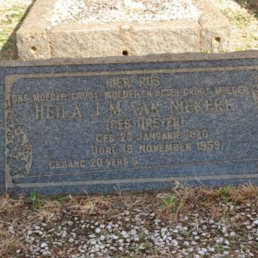NIEKERK Heila J.M., van nee DREYER 1870-1959
