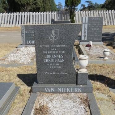 NIEKERK Johannes Christiaan, van 1962-1981