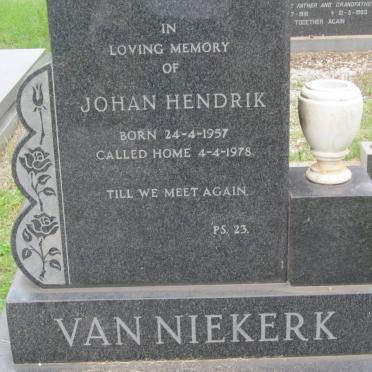 NIEKERK Johan Hendrik, van 1957-1978