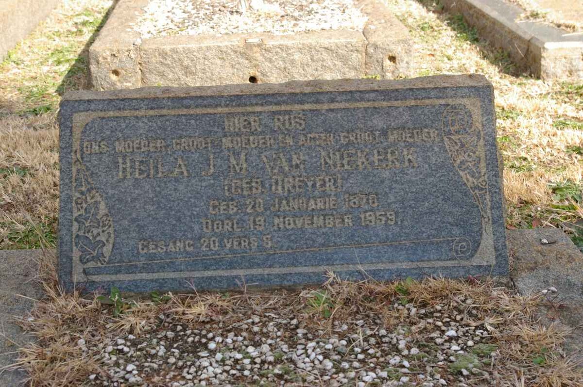 NIEKERK Heila J.M., van nee DREYER 1870-1959