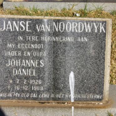 NOORDWYK Johannes Daniel, Janse van 1926-1988
