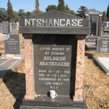 NTSHANGASE Solomon Shayezakhe 1941-2001