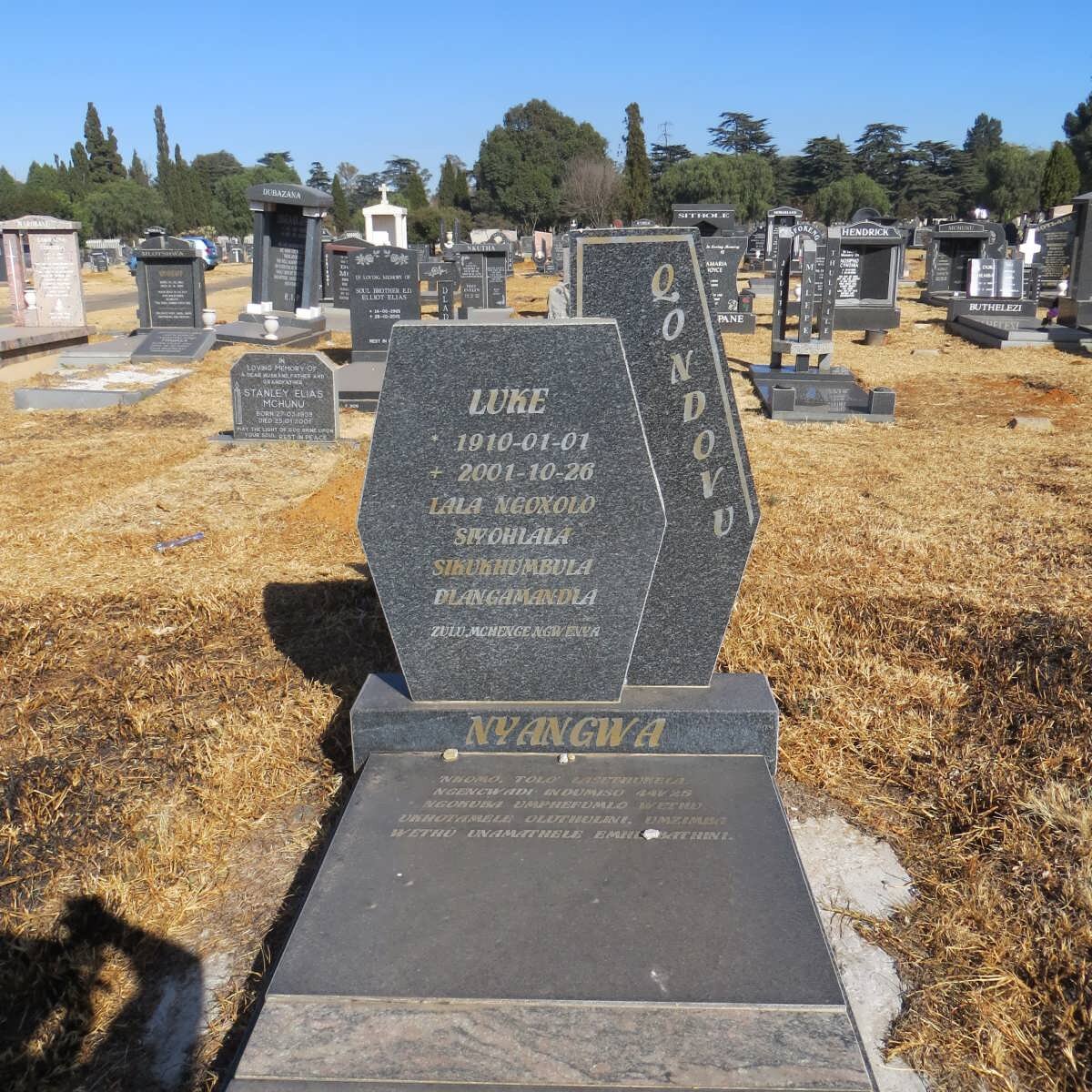 NYANGWA Luke Qondovu 1910-2001