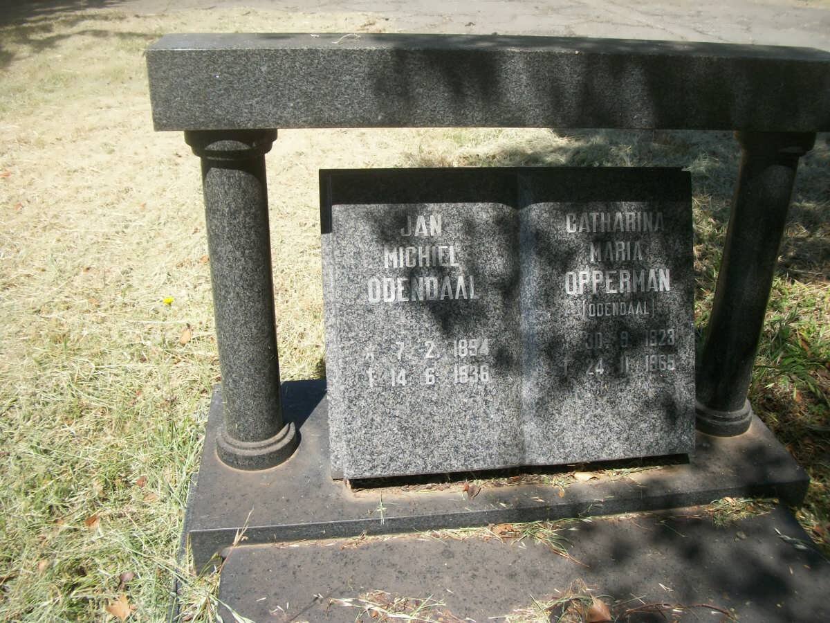 ODENDAAL Jan Michiel 1894-1936 :: OPPERMAN Catharina Maria nee ODENDAAL 1923-1965
