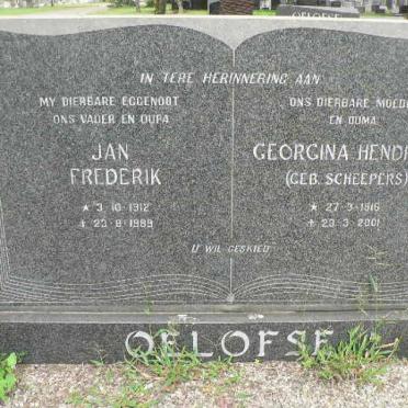 OELOFSE Jan Frederik 1912-1989 &amp; Georgina Hendrina SCHEEPERS 1916-2001