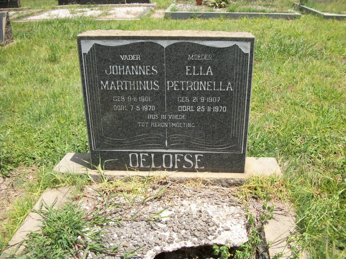 OELOFSE Johannes Marthinus 1901-1970 &amp; Ella Petronella 1907-1970
