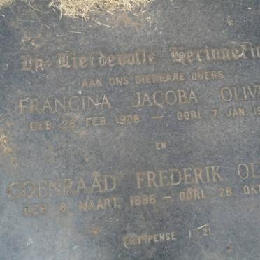OLIVIER Coenraad Frederik 1896-1971 &amp; Francina Jacoba 1906-1958