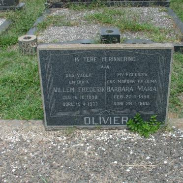 OLIVIER Willem Frederik 1890-1977 &amp; Barbara Maria 1890-1966