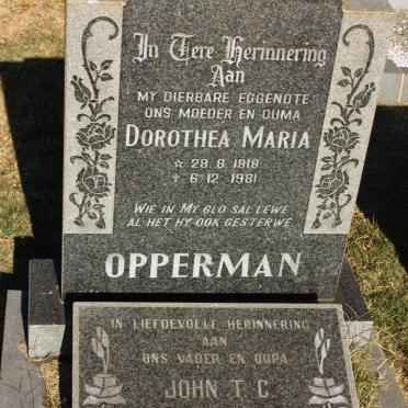 OPPERMAN John T.C. 1917-1989 &amp; Dorothea Maria 1918-1981