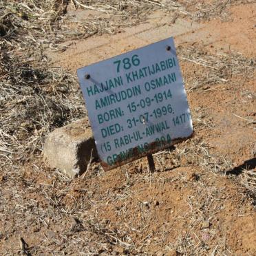 OSMANI Hajjani Khatijabibi Amiruddin 1914-1996