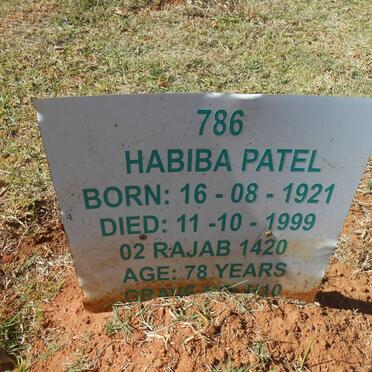 PATEL Habiba 1921-1999