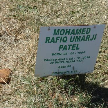 PATEL Mohamed Rafiq Umarji 1954-2010