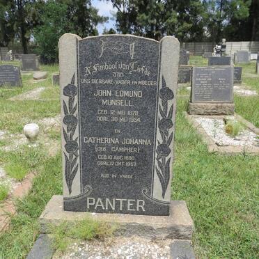 PANTER John Edmund Munsell 1878-1954 &amp; Catherina Johanna CAMPHER 1880-1957