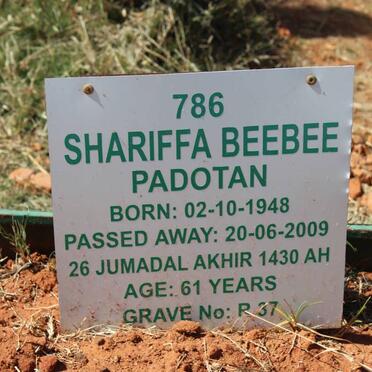 PADOTAN Shariffa Beebee 1948-2009