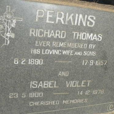 PERKINS Richard Thomas 1890-1957 &amp; Isabel Violet 1900-1978
