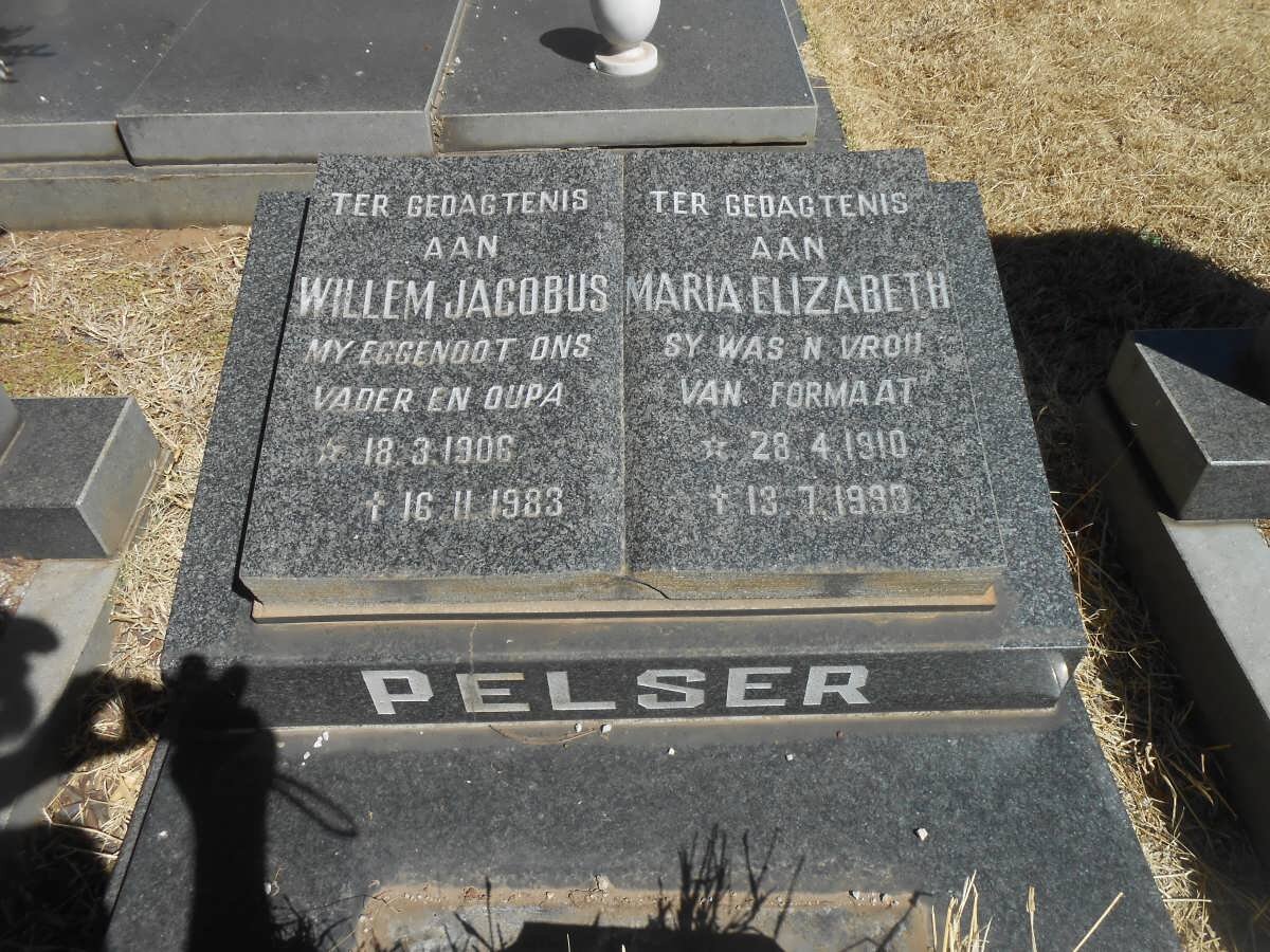 PELSER Willem Jacobus 1906-1983 &amp; Maria Elizabeth 1910-1993