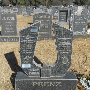 PEENZ Theunis Jacobus Petrus 1921-2004 &amp; Gertruida Elizabeth Dorothea 1924-