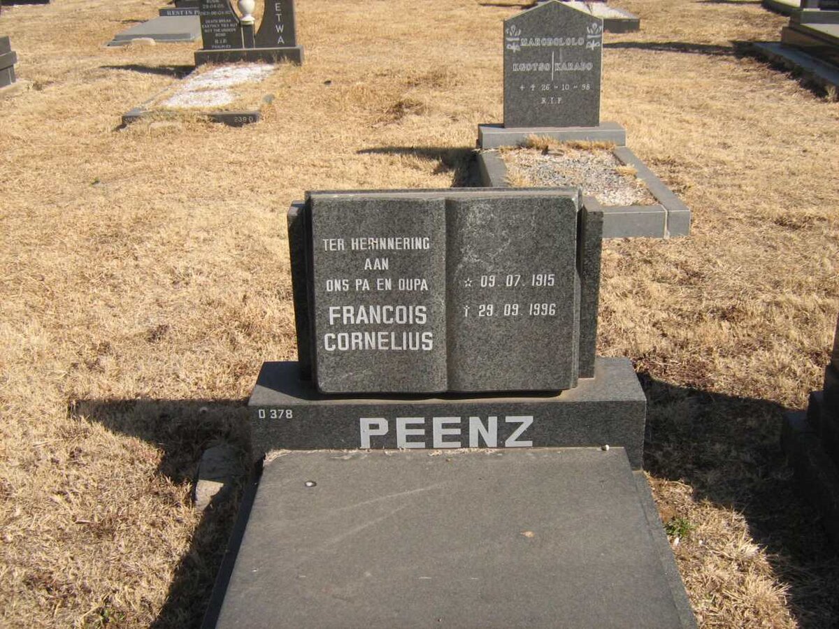 PEENZ Francois Cornelius 1915-1996