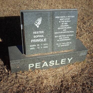 PEASLEY Hester Sophia PRINGLE 1915-2005
