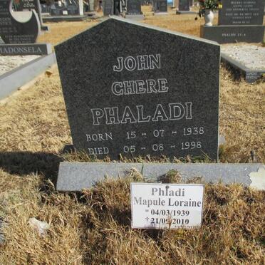 PHALADI John Chere 1938-1998 :: PHLADI Mapule Loraine 1939-2010