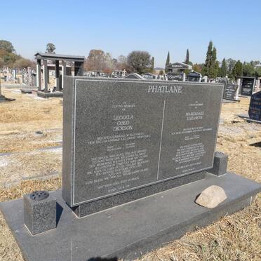 PHATLANE Leolela Obed Dickson 1914-1998 &amp; Makgalake Elizabeth 1924-2004