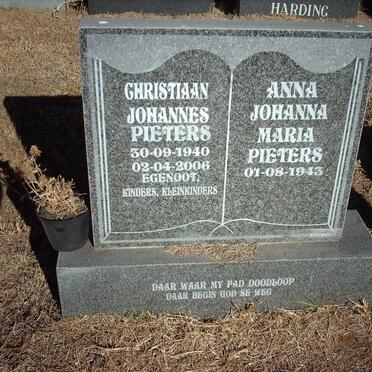 PIETERS Christiaan Johannes 1940-2006 &amp; Anna Johanna Maria 1943-