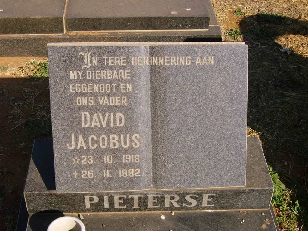 PIETERSE David Jacobus 1918-1982
