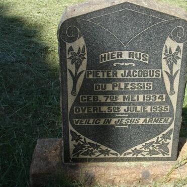 PLESSIS Pieter Jacobus, du 1934-1935