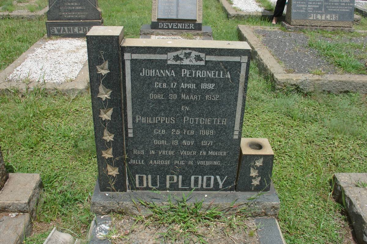 PLOOY Philippus Potgieter, du 1888-1971 Johanna Petronella 1892-1952