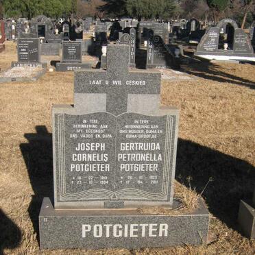 POTGIETER Joseph Cornelis 1919-1994 &amp; Gertruida Petronella 1923-2011