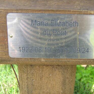 PONT Maria Elizabeth, du 1922-2013