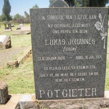 POTGIETER Lukas Johannes 1889-1952 &amp; Johanna Margaretha  VAN DER WALT 1899-1975