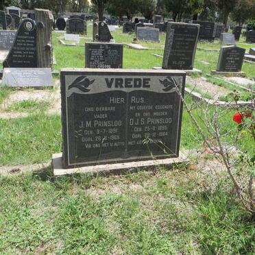 PRINSLOO J.M. 1891-1969 &amp; D.J.S. 1895-1964