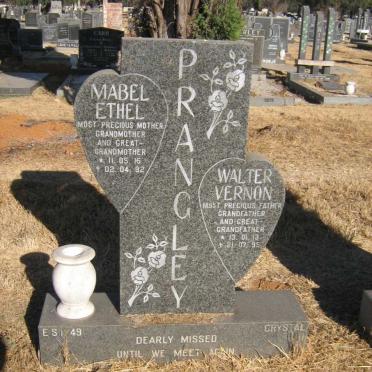 PRANGLEY Walter Vernon 1913-1995 &amp; Mabel Ethel 1915-1992