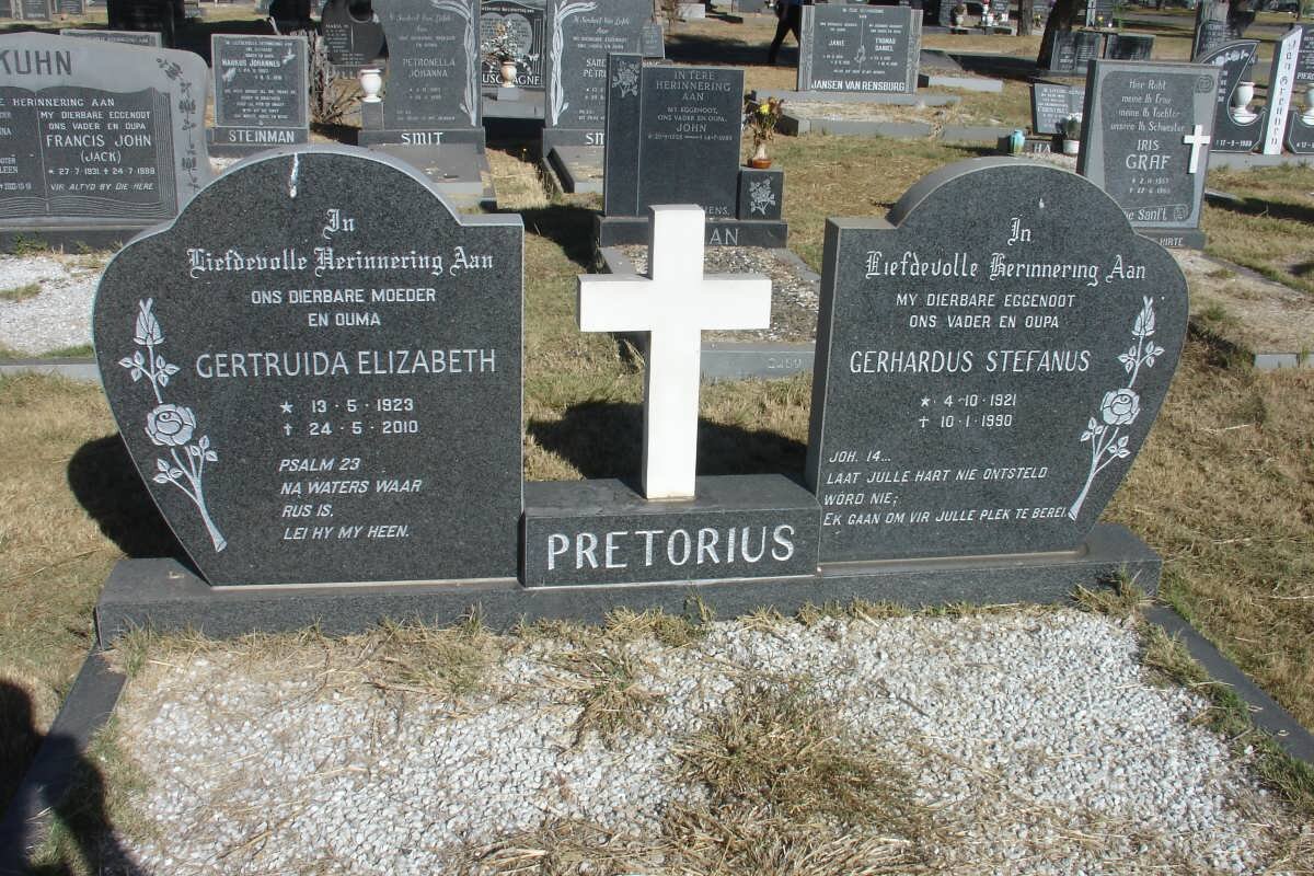 PRETORIUS Gerhardus Stefanus 1921-1990 &amp; Gertruida Elizabeth 1923-2010