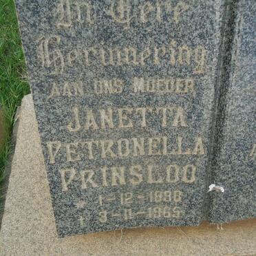 PRINSLOO Janetta Petronella 1896-1965