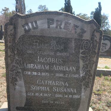 PREEZ Jacobus Abraham Adriaan, du 1875-1960 & Catharina Sophia Susanna 1877-1964