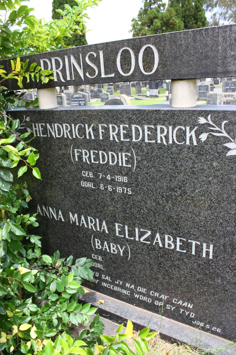 PRINSLOO Hendrick Frederick 1916-1975 &amp; Anna Maria Elizabeth