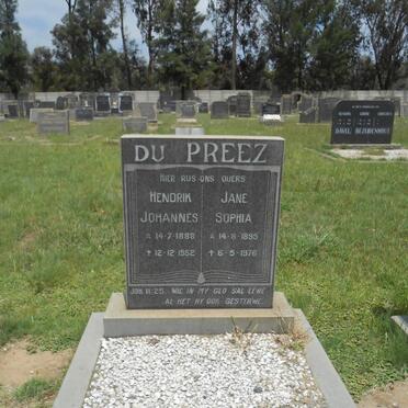 PREEZ Hendrik Johannes, du 1888-1952 &amp; Jane Sophia 1895-1976