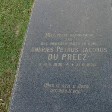 PREEZ Andries Petrus Jacobus, du 1900-1976