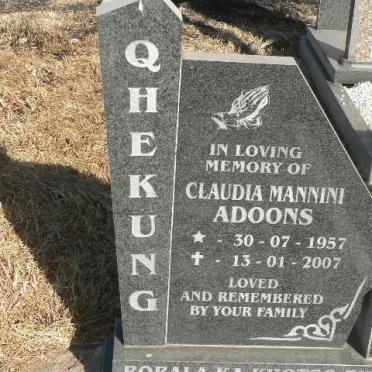 QHEKUNG Claudia Mannini Adoons 1957-2007